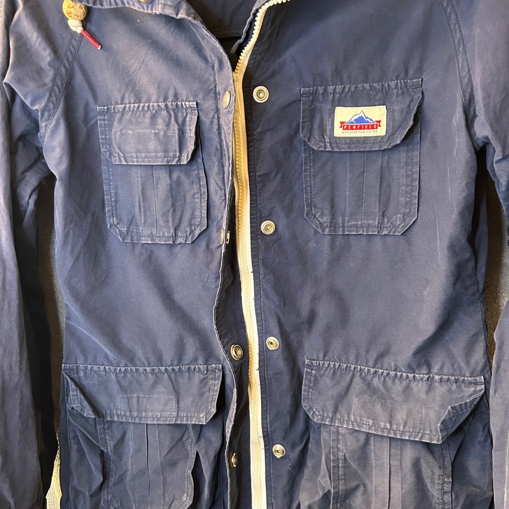 Penfield Womens XS Full Zip Utility Strength Lightweight Navy Blue Hooded Jacket - Picture 10 of 16